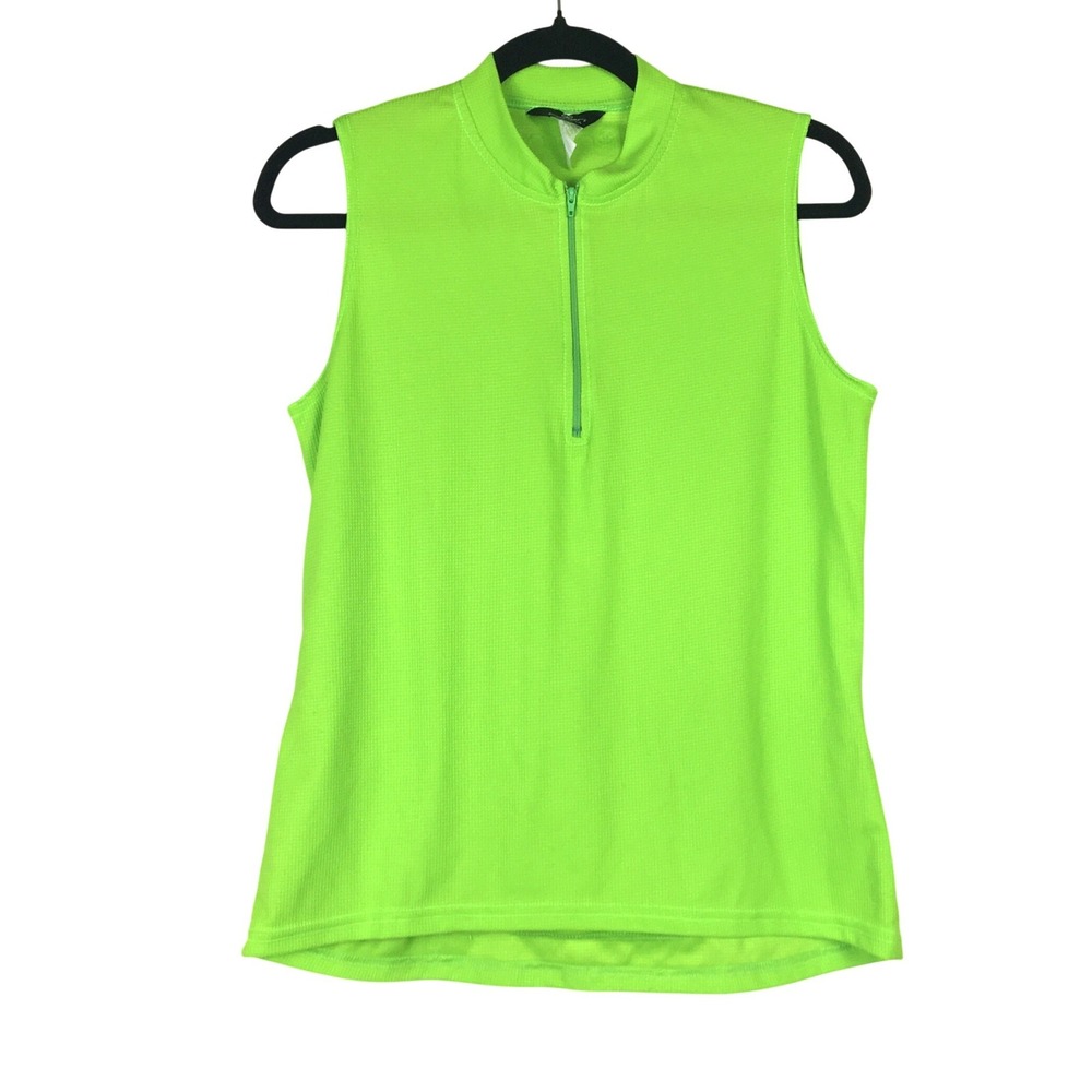 Canari Neon Lime Green Sleeveless Cycling Jersey Large Green